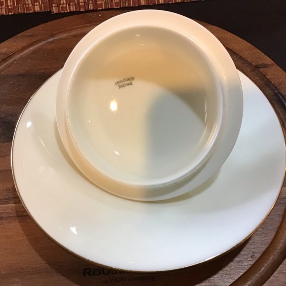 Cauldon England Bouillon Cup, Saucer, and Lid Bone China - Picture 6 of 7